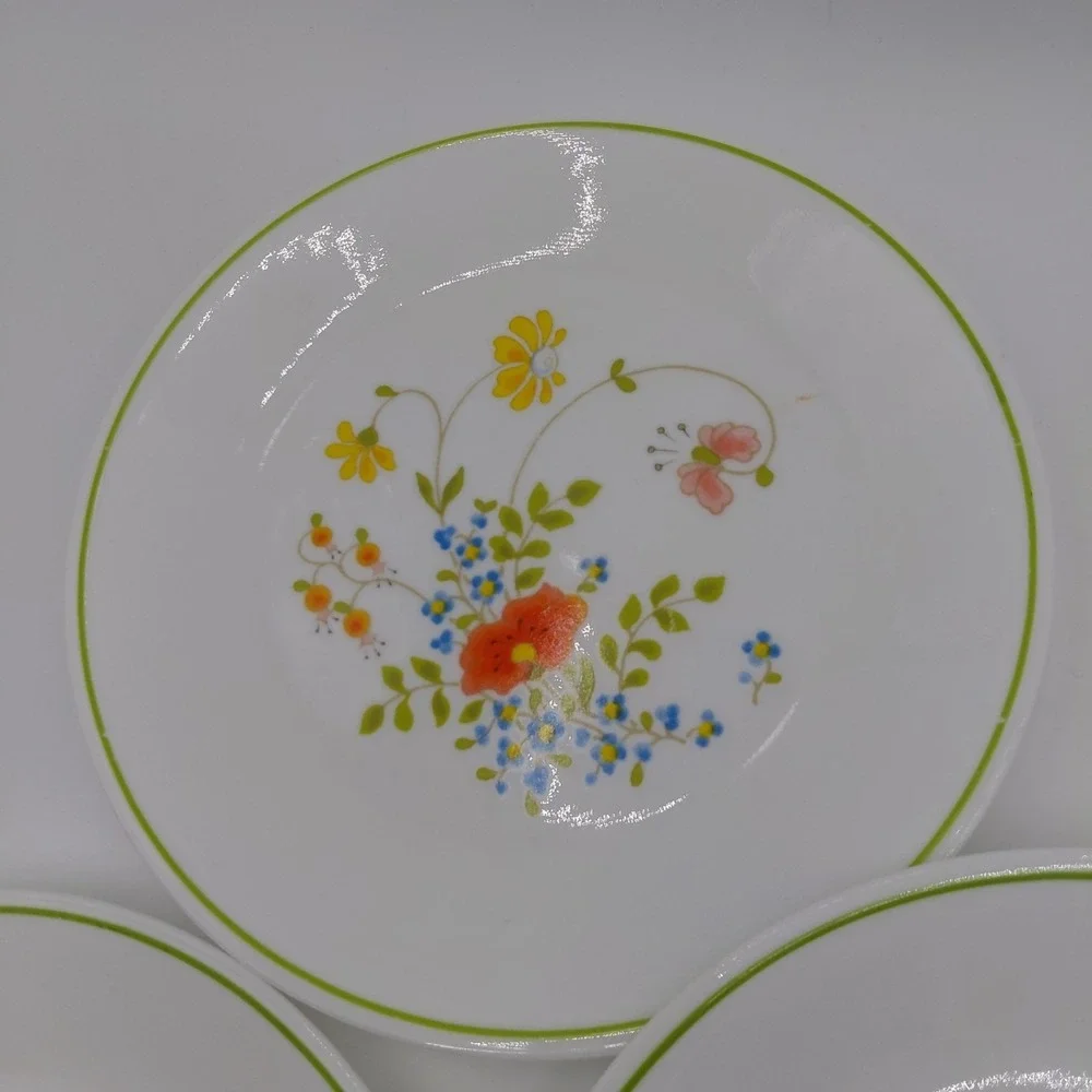 Vtg Corelle Wildflower 8 Salad Plate Lot Set Dainty Floral Whimsical 8.5